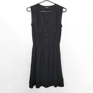 H&M | black chiffon shirt dress